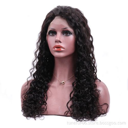 wigs human hair lace front brazilian highlighted water wave wig preplucked bleached knots human hair lace wig for black women
